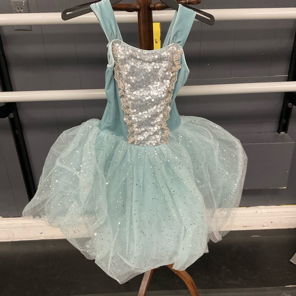 Revolutions: A Winter Walk- icy blue/silver dress Dance costume